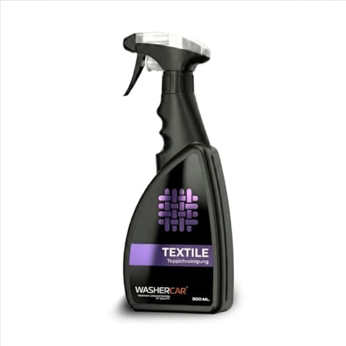 WasherCar Textilreiniger Auto & Haushalt 500ml | Polsterreiniger mit Desinfektion | Fleckenentferner Autositze, Sofa, Couch & Teppich | Geruchsentferner für Alcantara, Velours, Dachhimmel, Kindersitze