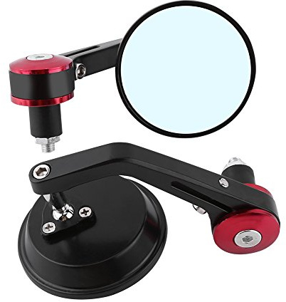 1 Paar Motorradrückspiegel, rund, Seitenspiegel aus Aluminium, für Motorrad, Fahrrad, für 22 mm Rohrdurchmesser, Zubehör, runde Außenspiegel.