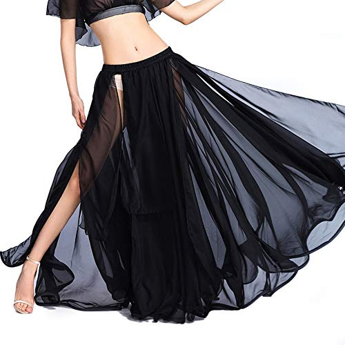 ROYAL SMEELA Bauchtanz Rock Ausbildung Performance Kleider Flamenco Chiffon Langer Rock Tanzen Slit Röcke Zigeuner Festival Tanz Maxirock Damen Bauchtanz kostüm lang Rock Bauchtanz Kleidung Tanzrock