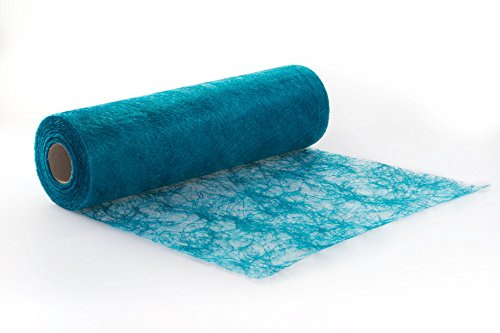 Protinam Sizoflor 30cm x 25m Tischläufer Tischband in Türkis zur Dekoration wie Sommer, Ostern, Weihnachten oder Hochzeiten abgelängt (25m, 6550 türkis), 60-020-R-300-A25mP