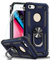LeYi Custodia per iPhone SE / 5S / 5 Cover, Girevole Regolabile Ring Armor Bumper TPU Case Magnetica Supporto Smartphone Silicone Custodie con HD Pellicola Per Apple iphone SE/5S/5 Case Blu Scuro