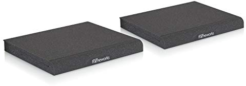 GATOR FRAMEWORKS – Pad di Isolamento per Monitor da Studio | Set da 2 Pezzi, Design Reversibile, Angolazione Regolabile, Adatto a Monitor da 8 (GFW-ISOPAD-LG)