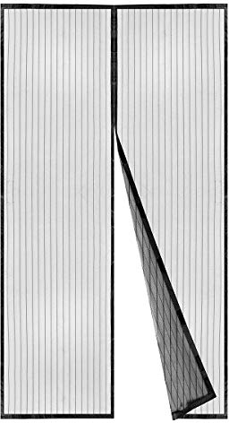 BricoShopping® Magnetisches Fliegengitter Version II mit durchgehendem Magnet, verstellbar, für Balkon und Fenster, schnelle Befestigung an Fenstern, Balkonen, Aluminium, Vorhang (105 Schwarz)