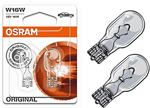 2x Osra.m W16W 12V 921-02B Standard Bremslicht Hecklicht Rückfahrlicht Nebelleuchte vorne Blinker vorne hinten und seitlich Ersatz Halogen Lampe E-geprüft