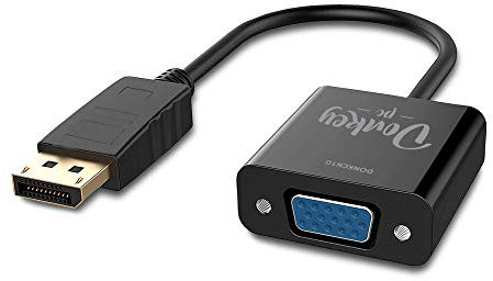 Donkey pc Displayport auf VGA Adapter 1080p 60Hz Video mit vergoldeten Steckern Konverter DP Stecker auf VGA Buchse für Monitor DisplayPort auf VGA Bildschirm Adapter - 1080p 1920x1200