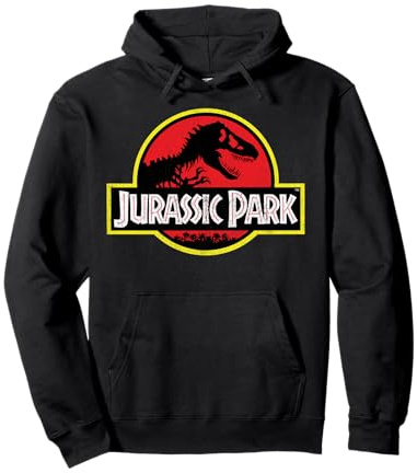 Jurassic Park Distressed Vintage Logo Pullover Hoodie