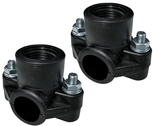 Aerzetix - C51881 - Set di 2 - Collare di Presa per Tubi Ø20 - Filettatura 1/2'' - con 2 bulloni - Fascetta di derivazione per Tubi secondari
