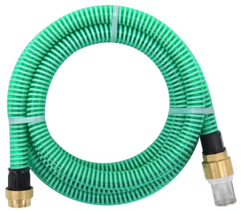 vidaXL Tuyau d'aspiration avec raccords en laiton vert 1,1 7 m PVC