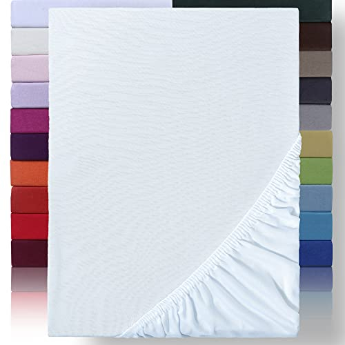 NatureMark Microfaser Boxspringbett & Wasserbett Spannbettlaken 200 x 220 cm - 40 cm Steghöhe - 200x220cm Spannbetttuch - 100% Polyester, Weiss
