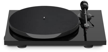 Pro-Ject E1 Phono - Plug & Play Plattenspieler mit OM5e MM Tonabnehmer | Inklusive integriertem Phono Vorverstärker, Staubschutzhaube und 33/45 RPM Umschaltung. Handgefertigt in Europa.