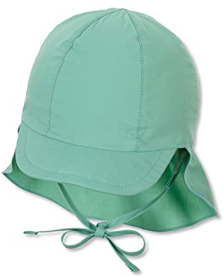Sterntaler Unisex Kinder Schirmmütze Mit Nackenschutz Bindebänder Und Einsteckbaren Ohrenklappen Kindermütze, Mittelgrün, 45 EU