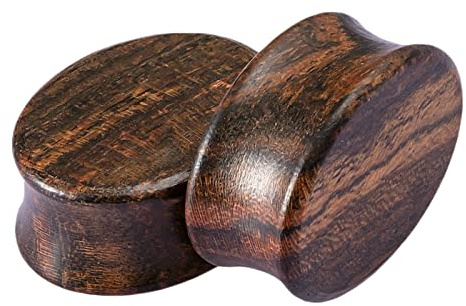Ayoiow 2 STK Plugs Aus Holz, Ohr Tunnel Ovale Form Tunnel Ohrringe