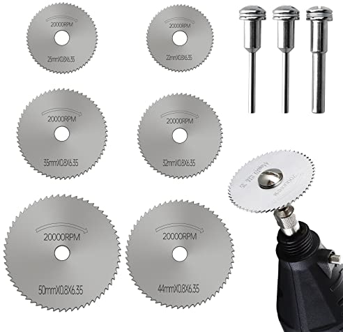 9 Pezzi Dischi da Taglio per Dremel, Mini Lame per Seghe Circolari HSS, Dischi Diamantati e da Taglio di Resina, Utensili Rotanti per Tagliare Legno, Plastica, Fibra di Vetro, Metallo Morbido