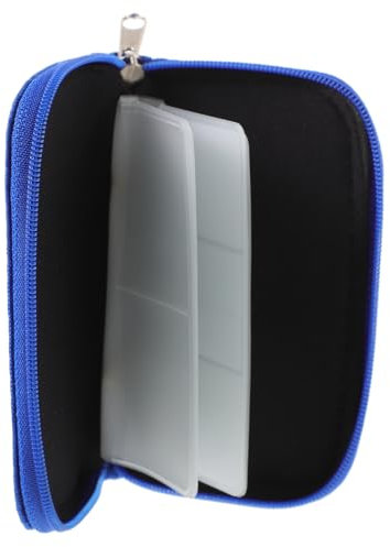 Veemoon Soporte para Tarjeta De Memoria Estuche Cremallera para Tarjetas Sdhc y Ranuras Organizador De Almacenamiento Azul Uso Viajes y Eventos