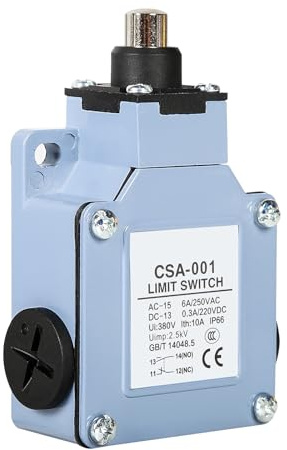 DEWIN Limit Switch, CSA-001 Self-resetting Limit Switch Direct Pressure Plunger Type Micro Travel Switch AC250V/6A