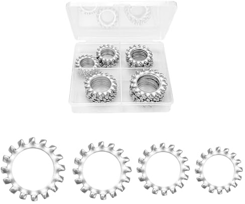 Boloest 50 pièces rondelles à dents extérieures rondelles de verrouillage en acier inoxydable 304 rondelles de verrouillage M14 M16 M18 m20