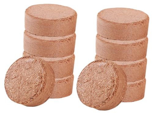 Happyyami 60stücke Kokoserde Anzuchtblöcke Komprimierte Pflanzenerde Mit Wasserspeicher Für Zimmerpflanzen Und Balkon Blumenanzucht Schnelle Keimung Und Hohe Erfolgschance
