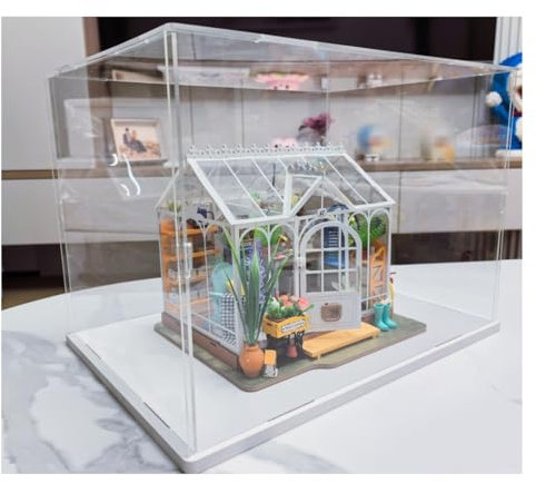 Acryl Vitrine Klarer Schaukasten aus Acryl Staubdichter Schutz Schaukasten, 2 4 6 8 10 12 14 16 18 20 22 24 26 28 Zoll Große Modellfiguren-Aufbewahrungsbox für Sammlerstücke, Kunststoff Montage Altern