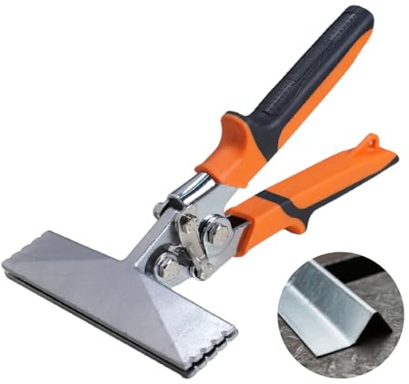 Jerax tools 6 inch Sheet Metal Hand Seamer, Professional Design with Ergonomic Grip Handle, Straight Jaw Metal Bending Pliers, Ideal for HVAC Projects