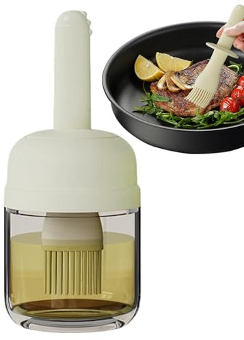 Contenedor de aceite con cepillo,Botella de aceite con cepillo de silicona | Dispensador de aceite de cocina con cepillo | Dispensador de aceite de oliva para cocina, botella de aceite portátil, cepil