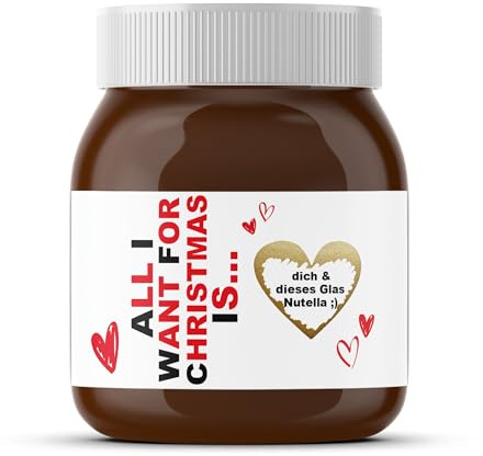 Personalisiertes Etikett mit Rubbellos | z.B. für Nutella | All I Want For Christmas Is...| Weihnachten | Geschenk | Wunschtext