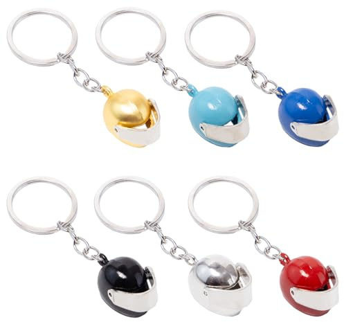 Keboyoe 6 Pièces Porte-clés de Casque de Moto Porte Clef Moto Porte Clef | Porte Clé Casque Moto Porte-clés Casque de Moto Pendentif pour Cadeaux d'anniversaire et de Vacances(6 Couleurs)