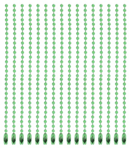 QUARKZMAN 20pcs 5 Pulgadas 12cm Cadena de Bolas con Conectores Verde | Cadena de Bolas de Metal, para Colgar Adornos Joyas Collar Etiqueta de Perro Llavero Decoración de Navidad
