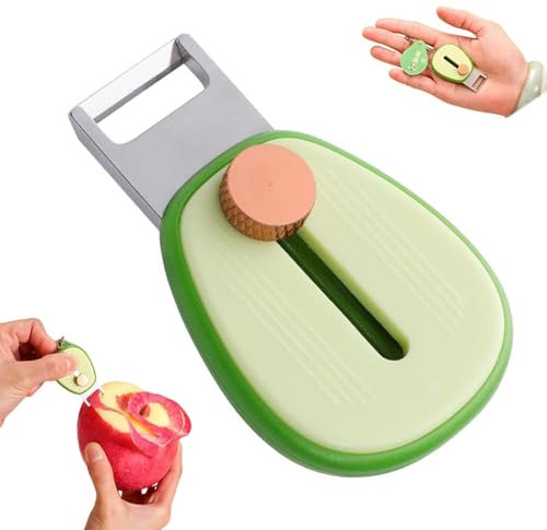 Smoohh Mini Portable Peeling Knife, Retractable Mini Peeler, Stainless Steel Apple Peeler For Keychain, Cute Fruit Paring Knife, Ultra-Sharp, Portable Folding Peeler for Travel Camping(1 pcs)