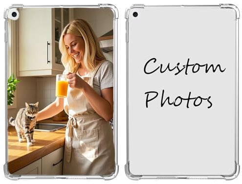 Sakenitly Personalisierte Fotohülle für iPad Air 6. Generation 2024, 11 Zoll, Weiche TPU-Hülle mit Stoßfängerabdeckung, Dünne, Leichte, Transparente Rückschale