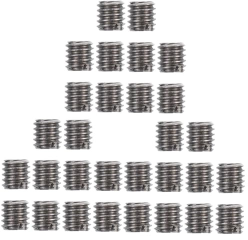 DOITOOL 3 Sätze Lo Setzt Schlüssel Bolzen Schrauben Nuss Holz Nüsse Gewindeeinsätze Für Holz Einsätze Für Holzmöbel Mit Innengewinde Hardware-muttern Silver Stahl 10 Stück * 3