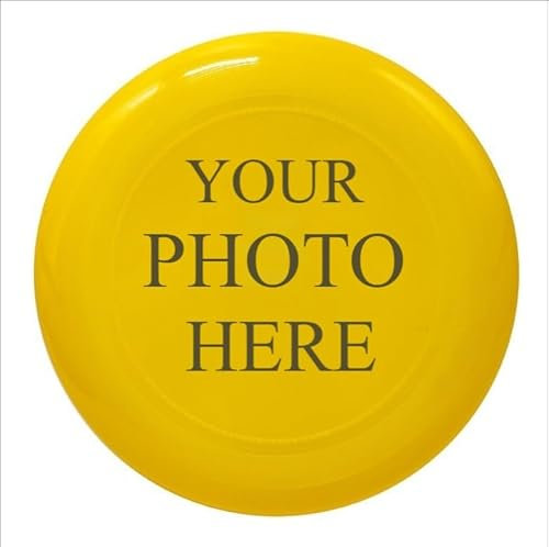 Personalisierte Flugscheiben, Foto/Firmenlogo/Text/Grafiken, 4 Farben erhältlich, 26,7 cm, geeignet für Familien-Strandspiele, Leichtathletik, Firmentreffen, Hundetraining, Geschenke (gelb)