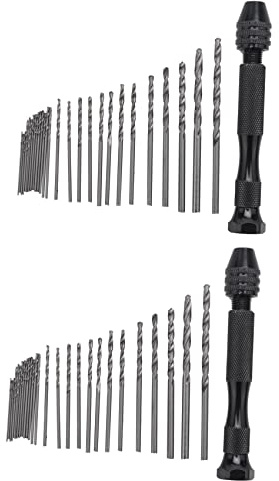 KEALLANS 62 Pcs Forets à Main Set Précision Étau à Goupille Mini Peu de Foret de Torsion pour Bois En Métal,Travail Manuel Délicat, Assemblage Électronique et la Fabrication de ModèLes