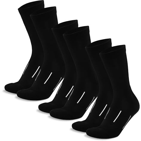 Merino.tech Calze Lana Merino Uomo e Donne - Calzini Termici, Calzini Running, Calze Trekking Lunghezza Media (40-46, Jet Black Pack of 3)