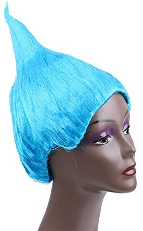 HEALEEP Perücke Blau Karneval Flammenform Perücke Cosplay Haarperücke Geniales Haarteil Für Troll Festival Karneval Kopfschmuck Party Verkleidung