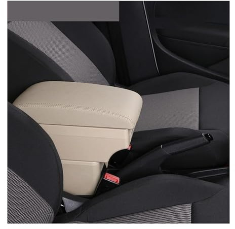 Para Seat Para Ibiza 6j Para Ibiza 6L Reposabrazos Caja Almacenamiento Contenido Con Portavasos Consola Central USB Tirador De Puerta(A4 Beige 7usb)