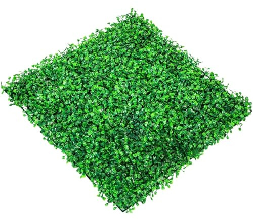 SynapSYA Muro Piante Artificiali Pannelli di bosso Artificiale da 12 Pezzi da 10x10 Pollici, siepe di bosso, Tappeto da Parete, Sfondo in Erba Artificiale, Schermo for la Privacy, Protezione UV