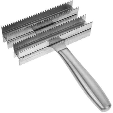 TOBBOMEY Pferdebürste mit Rosshaar und Rinderhaar Doppelseitiger Striegel zur Fellpflege Ergonomisch Leicht mit Anti-rutsch-griff für Effektive Entfernung von Schmutz Haaren und Staub bei