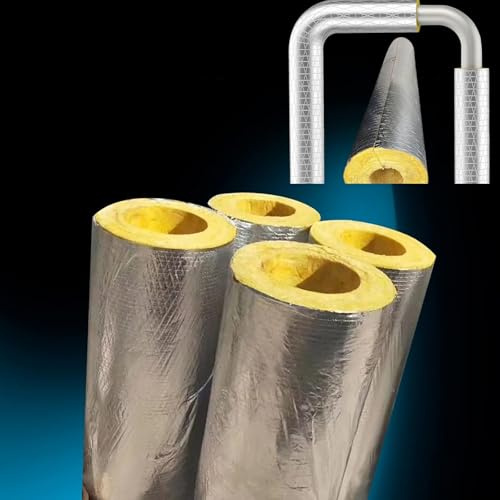 Tubo aislante de lana de vidrio, autoadhesivo, compuesto de lana de vidrio y lámina de aluminio, 1 metro de longitud, resistente a las heladas/ignífugo/insonorizante.(34mm,30MM)