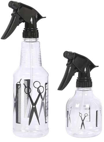 DECHOUS 2pcs Hair Spray Bottles for Salon Use, Small and Large Plastic Watering Sprayers, Adjustable Nozzle Barber Shop Watering Tools for Hairdressing and Styling