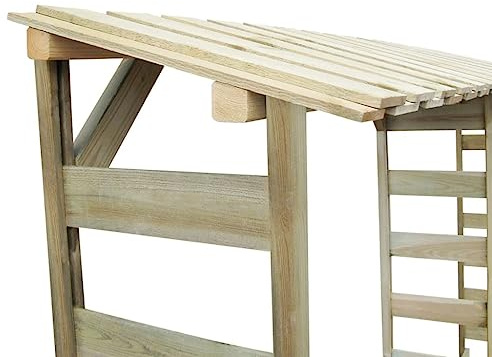 Genérico Doppio Capannone per Legname 300x44x176cm Legno Pino Impregnato,Marrone,51kg,42957
