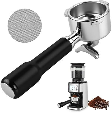 Ecofocet Portafiltro 51 mm con 3 Orejas y Doble Caño | Compatible con DeLonghi Dedica EC680/EC685/EC885 – Acero Inoxidable 304 y Mango ABS, Fácil de Limpiar (Negro)