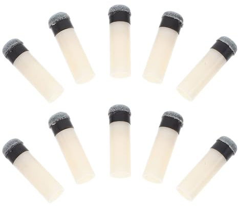 ANDRESLAD Set da 10 Punte da Biliardo 13 MM in Plastica e Pelle Ghiere per Stecche Punte di Ricambio Portatili per Biliardo da Tavolo Accessori per Migliorare Controllo e Precisione