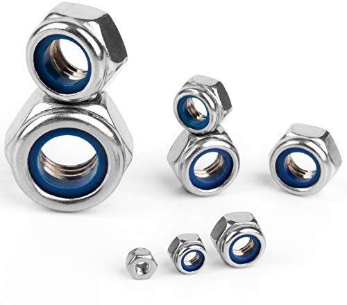 135stk Kontermuttern Sechskantmuttern Stopmuttern Klemmmuttern selbstsichernd 304 Edelstahl Muttern Sortiment Kits Sicherungsmuttern M2 M2.5 M3 M4 M5 M6 M8 M10