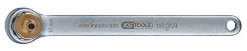 KS Tools 160.0729 Bremsen-Entlüftungsschlüssel. extra kurz. 10 mm. gold