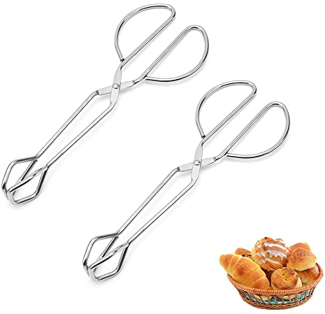2 Pezzi Pinze Forbice per Barbecue, 25.3x9.3cm Pinze Forbice Cucina, Pinza per Griglia, Acciaio Inossidabile, Resistente al Calore, Per Cucine Familiari, Ristoranti, Hotel, Barbecue All'aperto