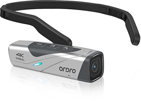 ORDRO Videokamera EP8 Tragbare Kamera mit 4K 60fps, 2-Achsen-Gimbal-Stabilisator, WiFi, Ohne Fernbedienung & 64GB MikroSD Karte
