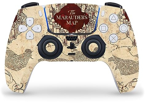 Head Case Designs Offizielle Harry Potter Die Karte des Marauders Grafiken Vinyl Frontplatte Haut Gaming Aufkleber Abziehbild Abdeckung kompatibel mit Sony PlayStation 5 PS5 DualSense Controller