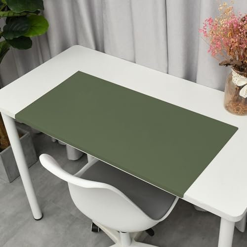 Benutzerdefinierte Größe Schreibtischunterlage Laptop Mauspad, Rutchfeste Unterlagenmatte, Leder-Schreibtischmatte Tischunterlage, Wasserdichte, Schreibtischunterlage mit Kantenschutz(90 * 50cm)