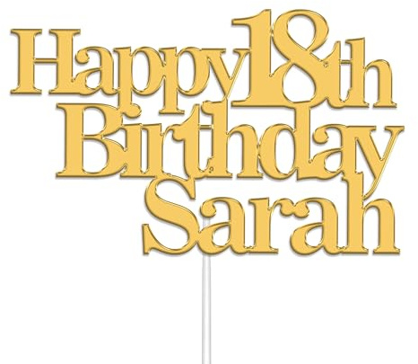 KreateSquare Personalised Cake Topper, Custom Name Party Cake Decoration