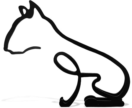 Minimalistische englische Bullterrier-Statue, Schreibtischfigur, Ornament, Heimbüro-Dekor
